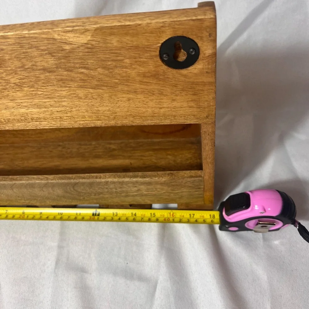 Vintage Wood Wall Mount Wine Glass Rack Stemware Holder Bar Shelf Rustic Decor